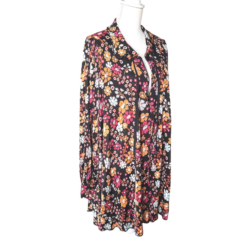 Free People Daisy Jane Mini Dress Floral Long Sleeve Dark Combo Large Boho NWT - Picture 11 of 12